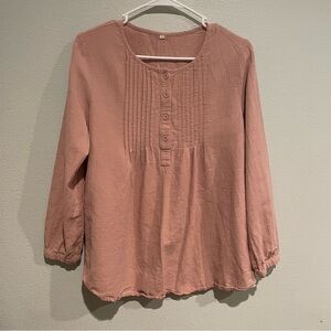 Minibee Mauve Pleated Blouse. Size M
